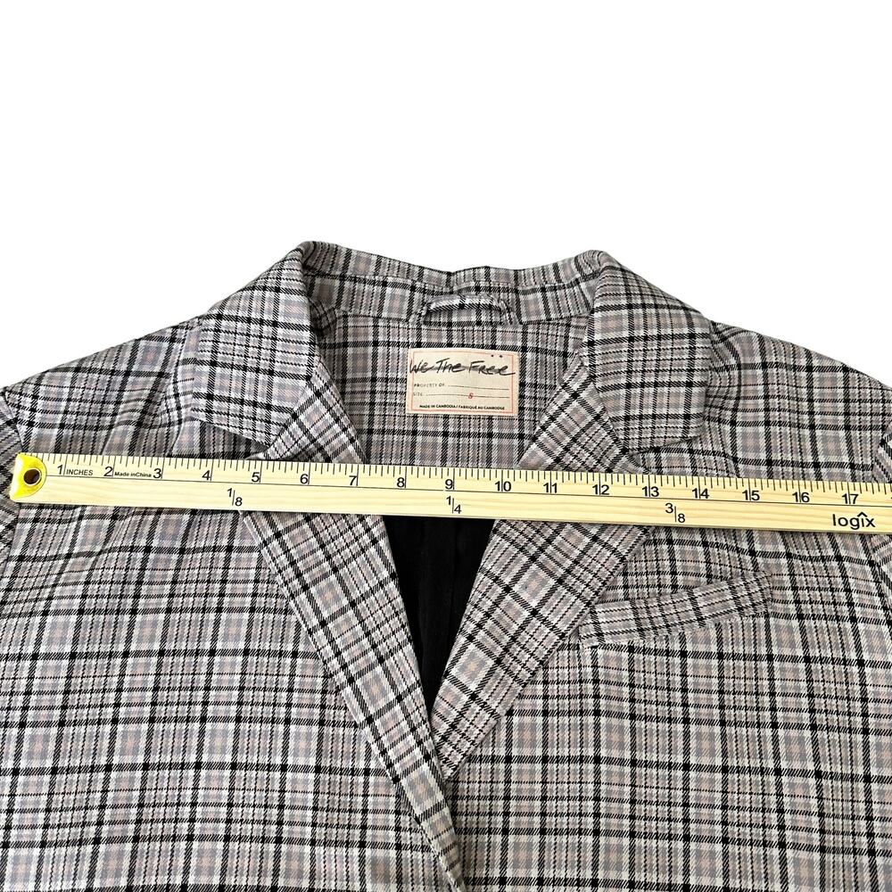 #235 FREE PEOPLE-WE THE‎ FREE CALI BOXY PLAID BLAZER SIZE: SMALLL- RET: $168 - Picture 12 of 13